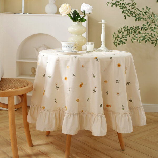 yellow flower round tablecloth
