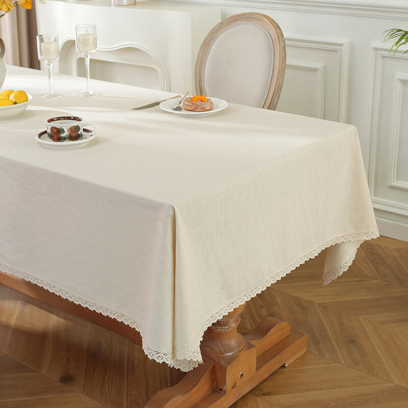 Pure color lace tablecloth